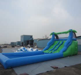 T8-572 Bloco de água com tema de selva gigante slide de água inflável
