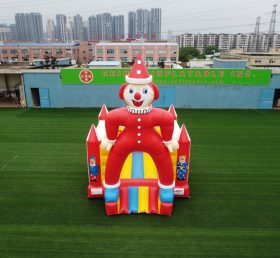 T2-379 Festa de castelo inflável infantil ao ar livre com tema de palhaço