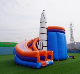 T8-133 Rocket Space Travel Theme Children's Business Party Fun combinação de etiquetas infláveis ​​com slides