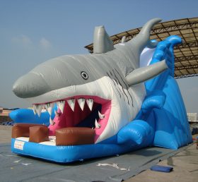 T8-1032 Slides infláveis ​​para crianças gigantes de tubarão