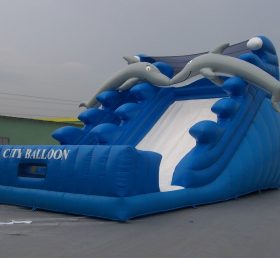 T10-130 Canal de deslizamento inflável gigante do golfinho