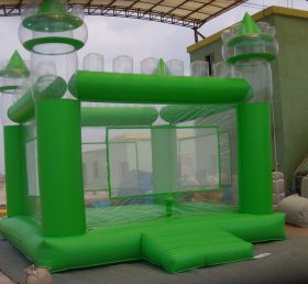 T2-164 Castelo verde de trampolim inflável