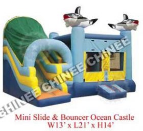 T5-136 Tábua de combinação de trampolim de castelo inflável de tubarão