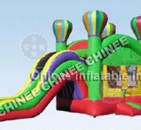 T5-169 Balão de cor inflável slide combinação saltando casa