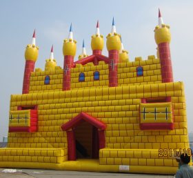 T6-323 Crianças ao ar livre com castelo inflável gigante