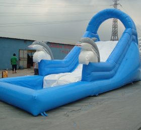 T8-1111 Golfinho gigante slide inflável