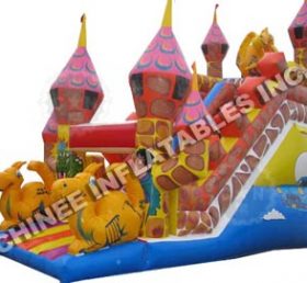 T8-407 Castelo inflável de desenho animado gigante de slide adulto infantil