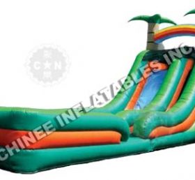 T8-653 Slides infláveis ​​de duas pistas com tema de selva