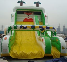 T8-755 Bloco seco inflável gigante com tema de selva ao ar livre