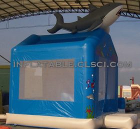 T2-2444 Trampolim inflável de tubarão