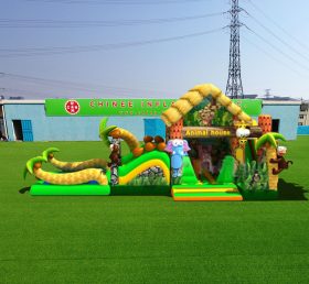 T6-445 Jogo de parque de diversões infantil inflável gigante com tema de selva