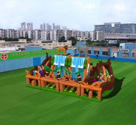 T6-457 Playground infantil inflável gigante com tema de selva
