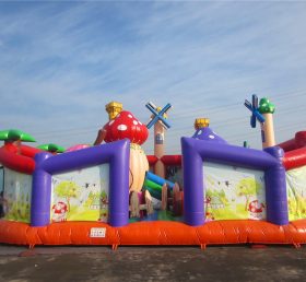 T6-460 Parque de diversões inflável gigante fazenda jogo de barreira de solo infantil