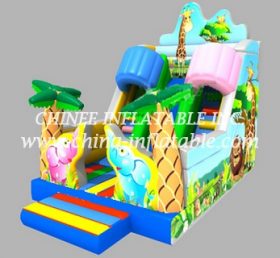 T8-1525 Slides infláveis ​​saltados com tema de selva