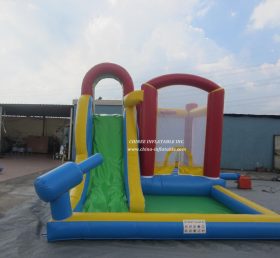 T5-689 Combinação elástica de slides de piscina inflável comercial