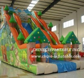 T8-1546 Slides infláveis ​​gigantes para crianças com saltos temáticos na selva