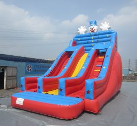 T8-1378 Palhaço feliz pulando slide inflável infantil