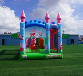 T5-1002D Castelo inflável da menina do porco cor-de-rosa combinado com o castelo do salto da criança ao ar livre do slide