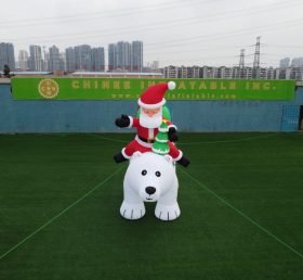 ID1-005 Ornamentos infláveis ​​de Natal para Papai Noel e Urso Polar