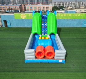 T8-3816 Slides infláveis ​​duplos personalizados com obstáculos