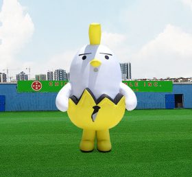 S4-601 Publicidade personalizada decorada galo inflável pássaro amarelo, conjunto de galinha