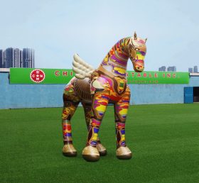 S4-704 cavalo colorido gigante inflável dos desenhos animados