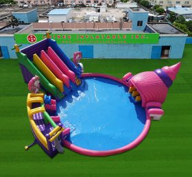 Pool2-826 Parque aquático inflável de unicórnio com piscina